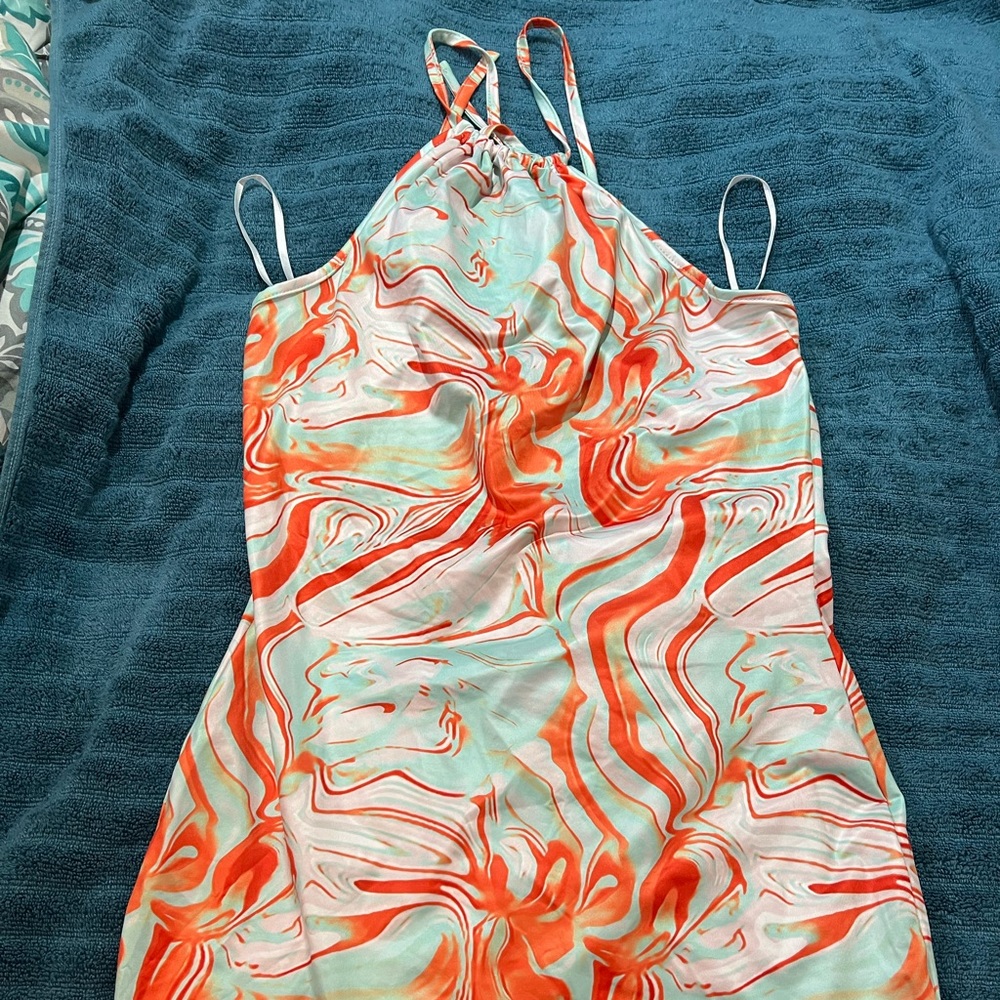Size 12 tie around the neck dress till in Orange